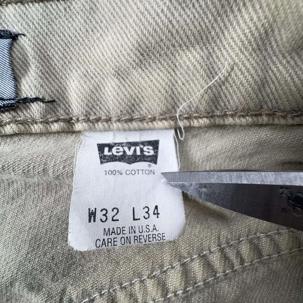 Vintage Levis Silver Tab Jeans Mens 32x34 Loose Fit Skater Denim 1995 Beige EUC